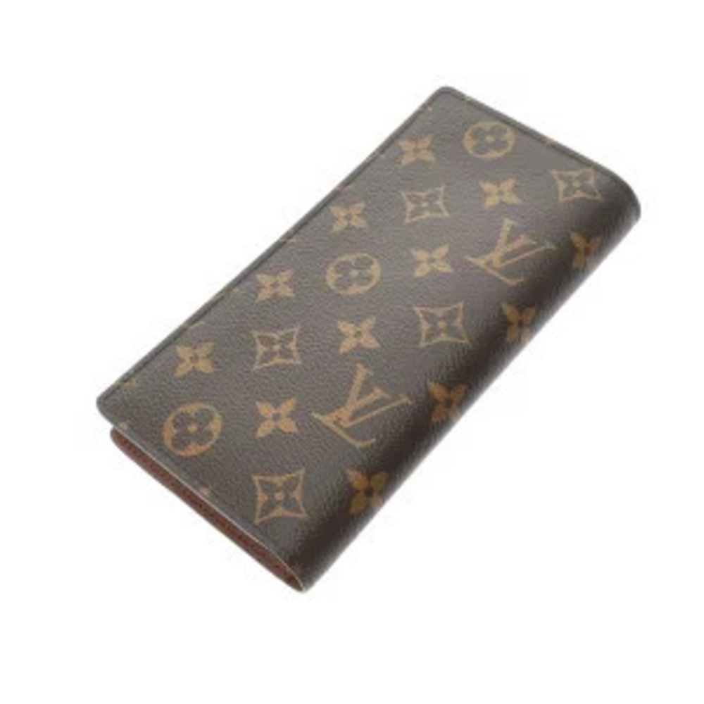 Louis Vuitton Monogram Portefeuille Long Wallet Brown Brazza Canvas Brown